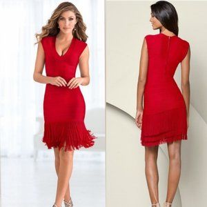 NWOT Venus Bandage Fringe Dress
